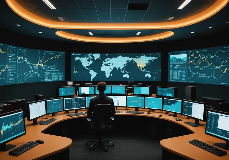 Logistics operations manager reviewing delivery coverage gap map
